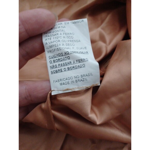 CRIS BARROS Long ORANGE  dress with SILK lining Beads antique inserts Size 38 - Picture 16 of 16